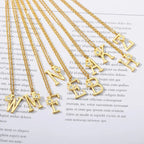 Rose English Alphabet Pendant Necklace - Viexta