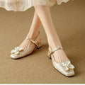 French Retro Square Toe High Heels Women - Viexta