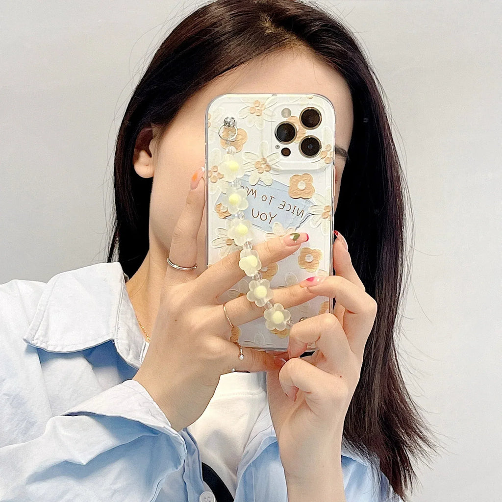 Small Yellow Flower Chain iPhone Case - Viexta