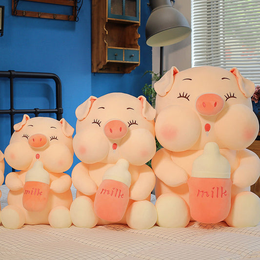 Baby Bottle Pig Plush Toy