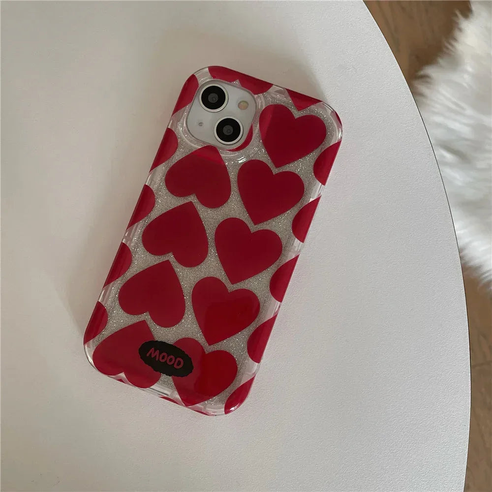 Transparent Hollowed Out Red Love iPhone Case - Viexta