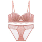 french-lace-lingerie-womens-half-cup-strapless-non-slip-backless-bra - Viexta