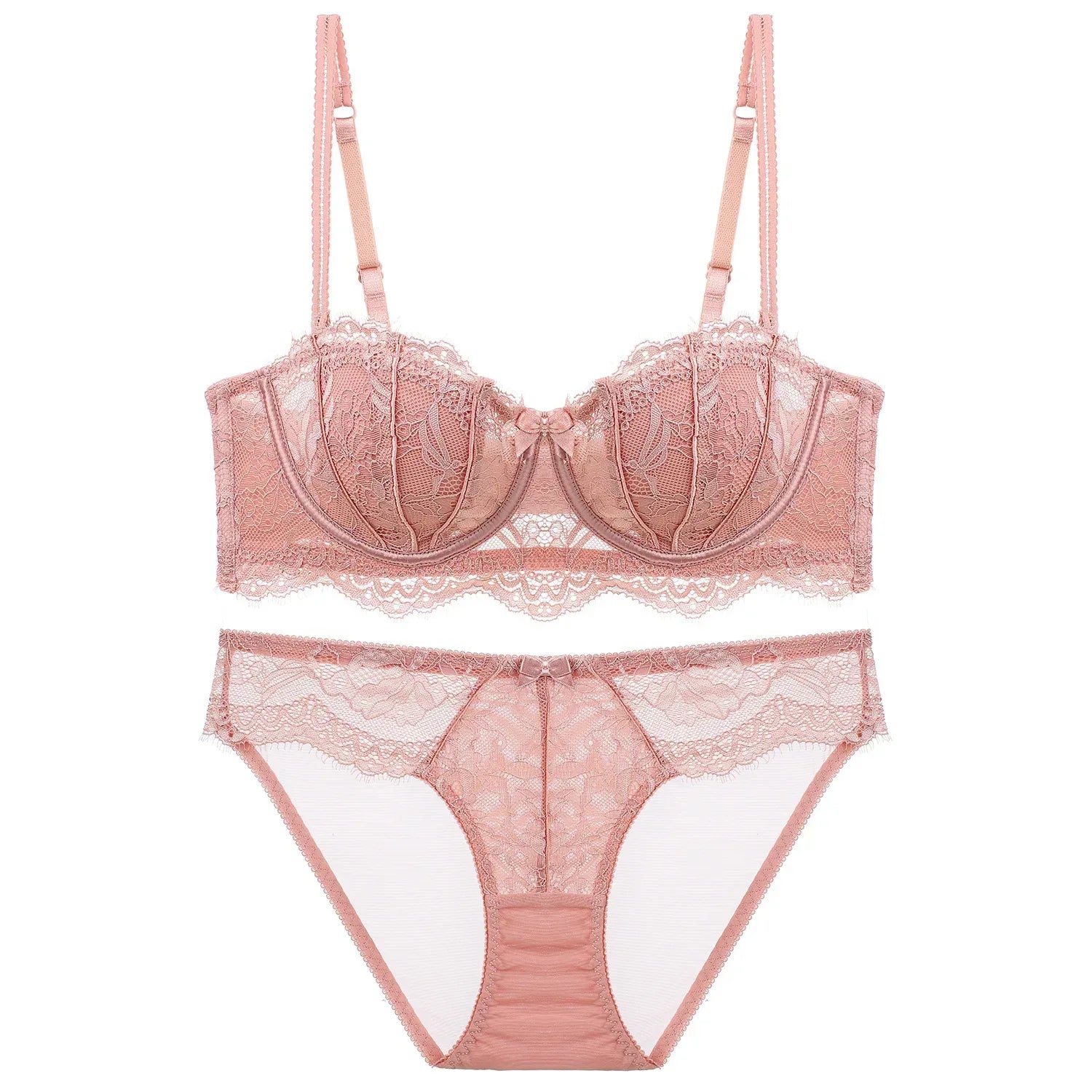 french-lace-lingerie-womens-half-cup-strapless-non-slip-backless-bra - Viexta
