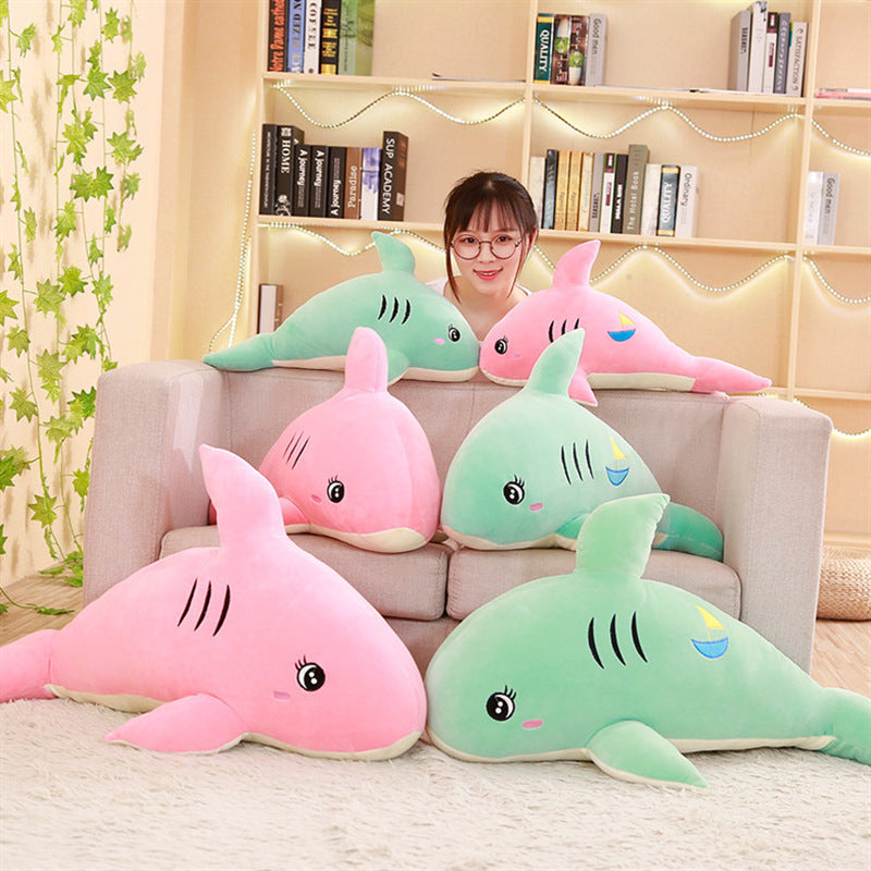 Feather Soft Body Shark Shape Doll Pillow