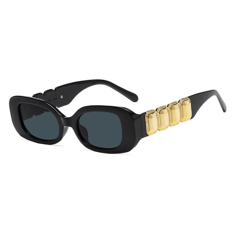 Small frame square sunglasses, new fashionable and high-end sunglasses, street photography and fashion shows, women's personalized sunglasses