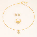 diamond-geometric-necklace-ring-earrings-3-piece-set - Viexta