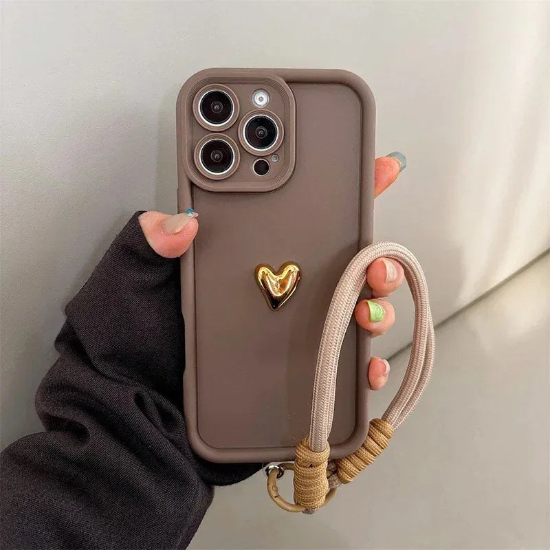 Lanyard Heart Design Silicone iPhone Case - Viexta