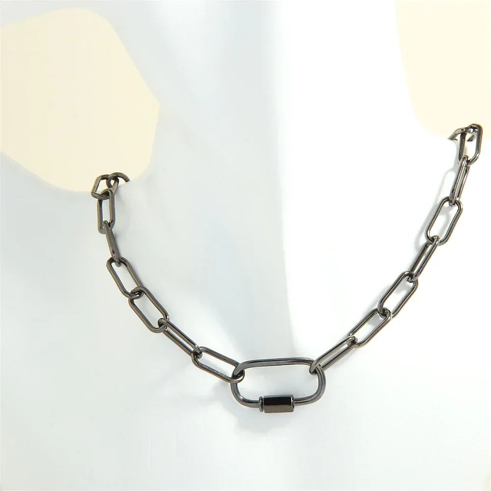 retro-personalized-design-screw-buckle-oval-pendant-necklace - Viexta