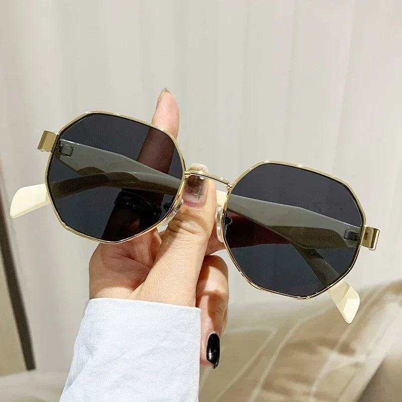 Square Polygon Metal Sunglasses - Viexta