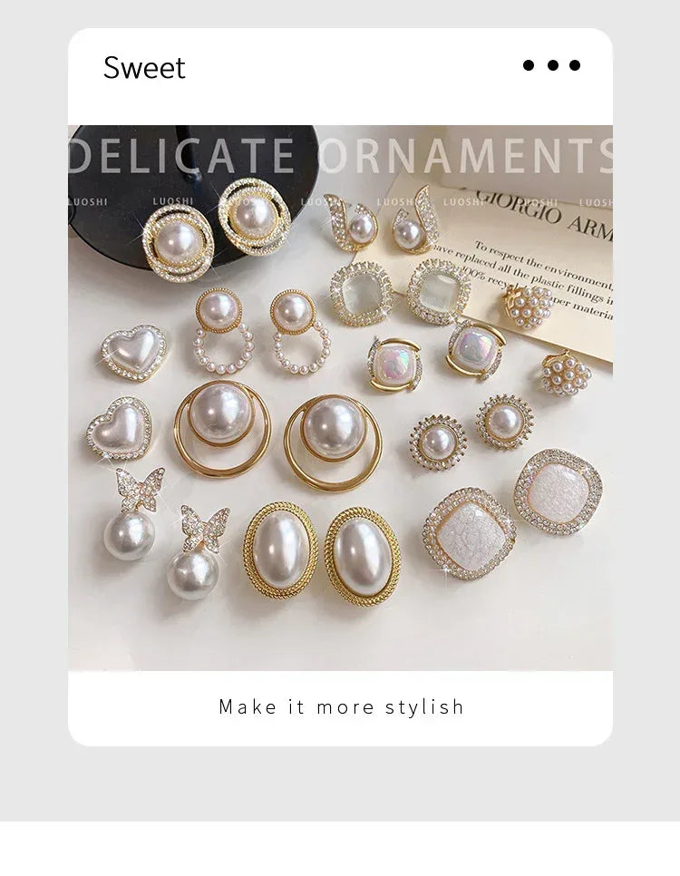 Baroque French Vintage Pearl Earrings - Viexta
