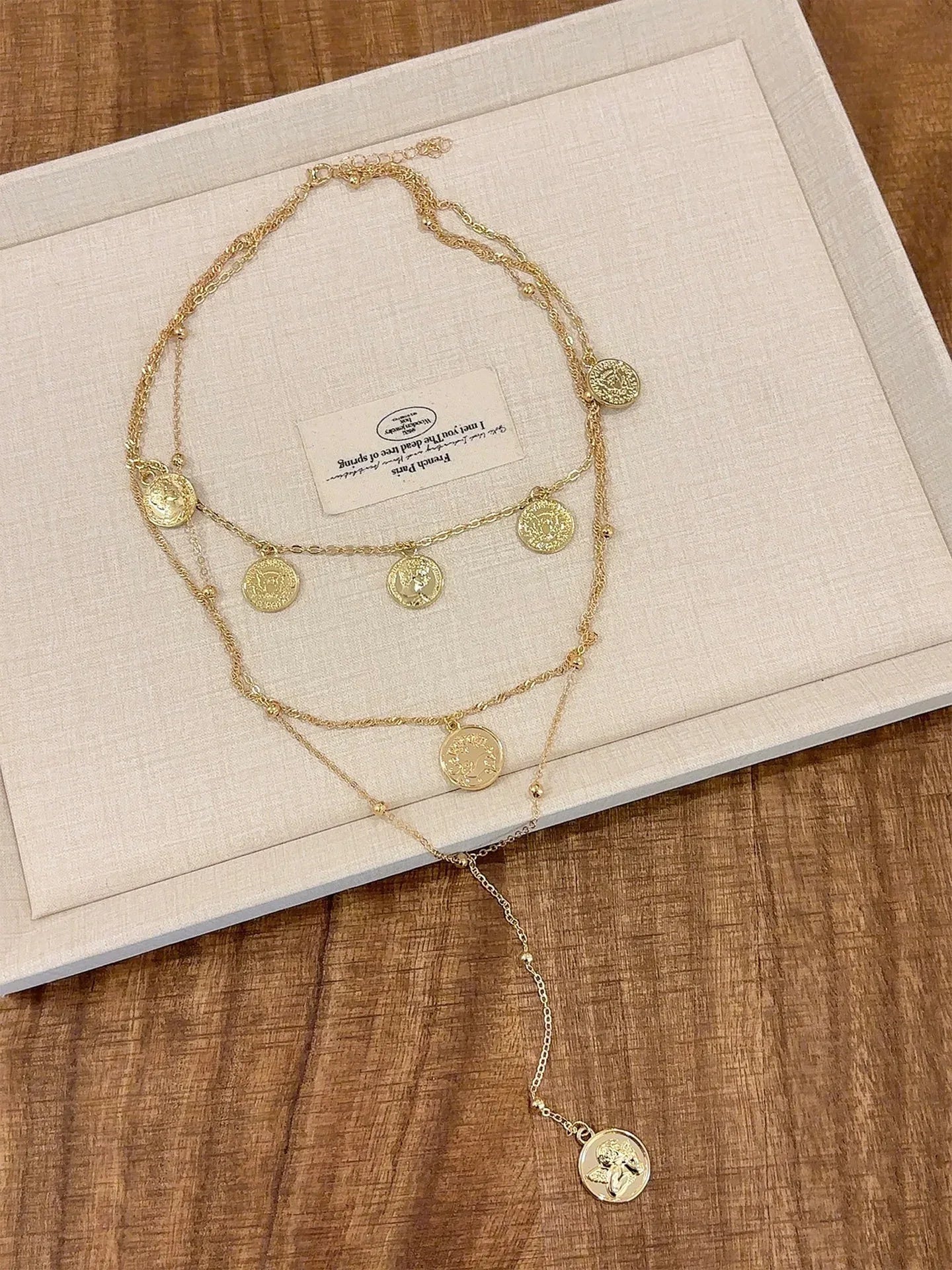 Round Pendant Multi-Layer Necklace