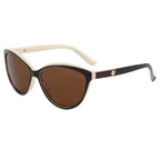 Polarized Personalized Leather Inlaid Light Luxury Cat Eye Sunglasses - Viexta