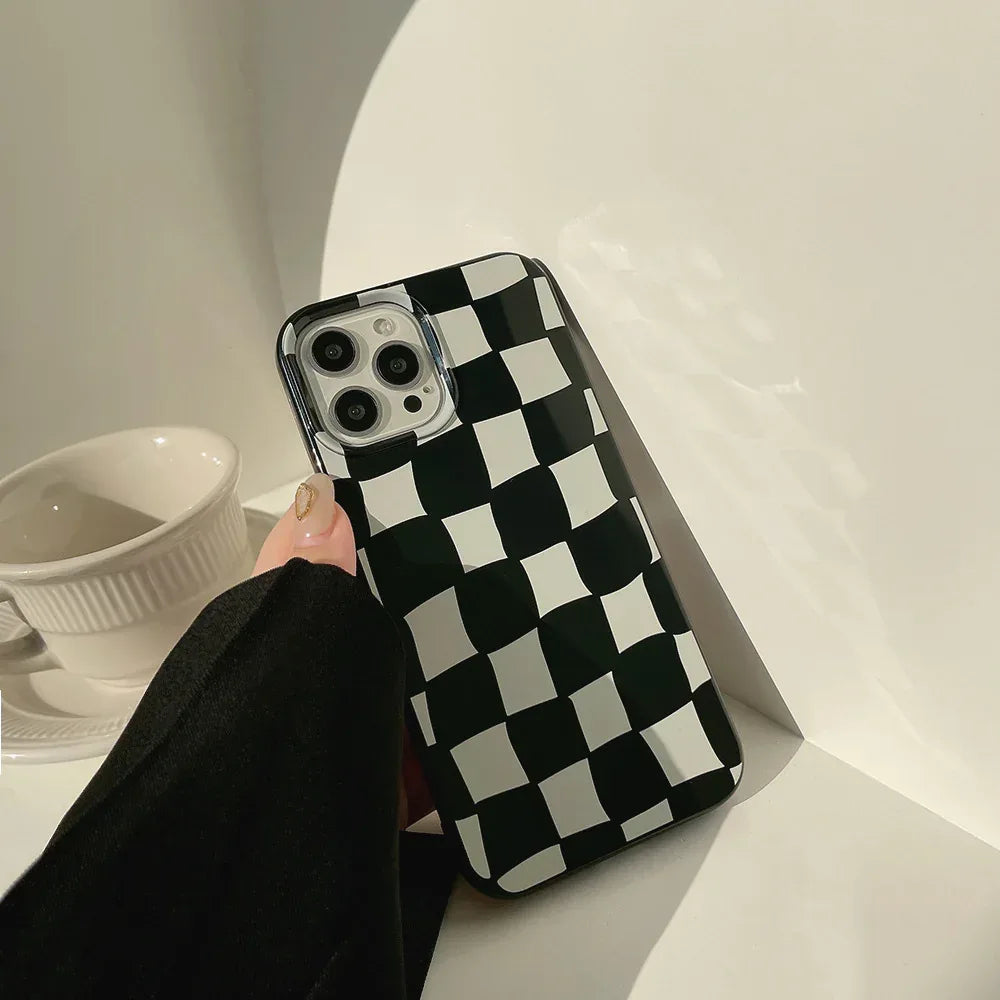 Silicone Thickened Plaid iPhone Case - Viexta