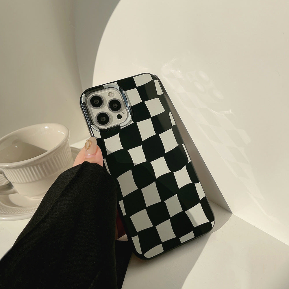 Silicone Thickened Plaid iPhone Case