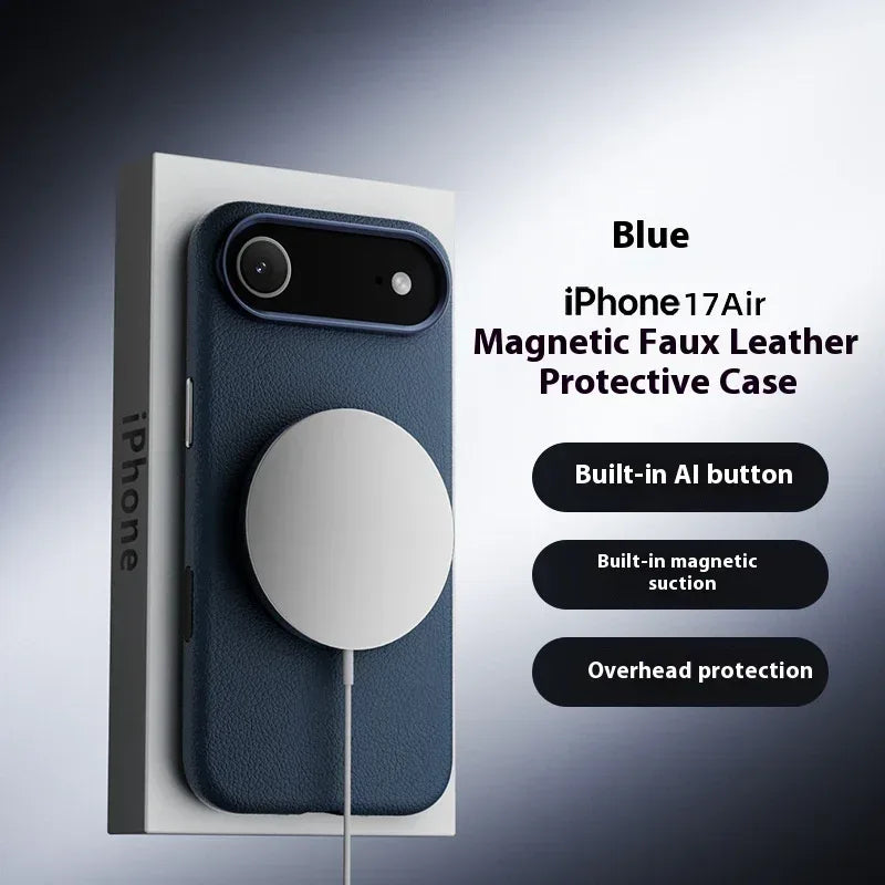 Integrated AI Plain Leather iPhone Case - Viexta