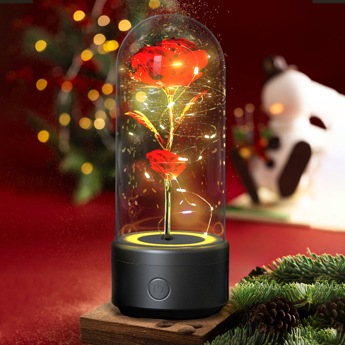 2 In 1 Rose LED Light with Bluetooth Speaker