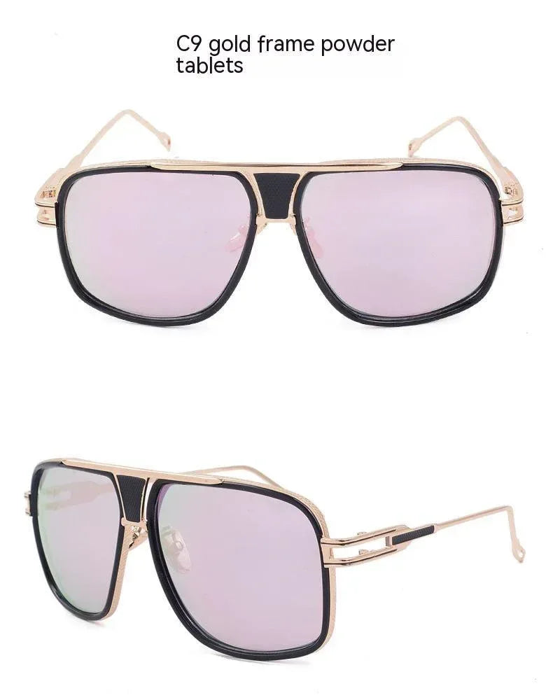 vintage-with-large-rims-metal-gradient-sunglasses - Viexta