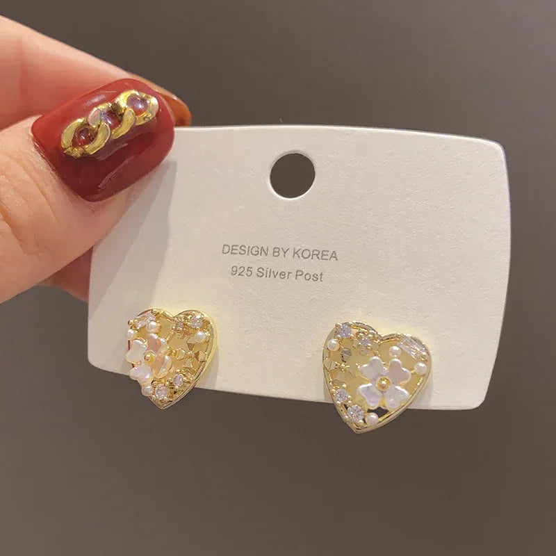 S925 Silver Needle Love Series Earrings - Viexta