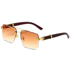 Semi-rimless Square Sunglasses - Viexta
