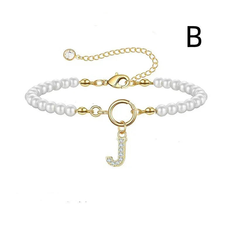6mm Pearl Bracelet Buckle Letter - Viexta