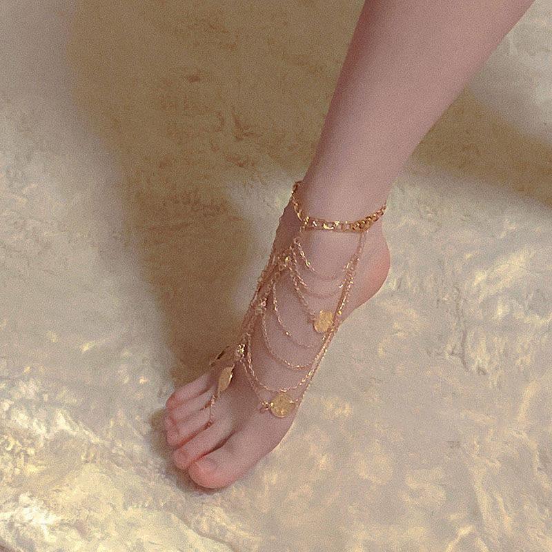 retro-multi-layer-tassel-anklet - Viexta