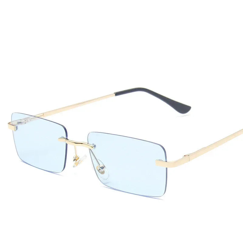 Rimless sunglasses women square - Viexta
