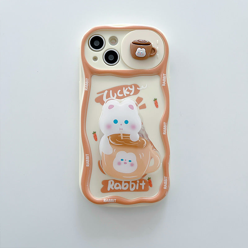 Cartoon Cute Three-dimensional Sliding Window Bear iPhone Case