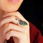 Peacock Shape Open Ring - Viexta
