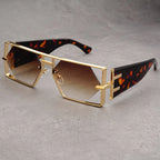 Hollow Big Square Rim Sunglasses - Viexta