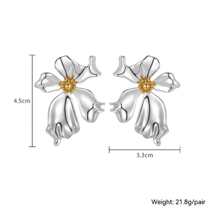 Metal Flower Petal Earrings