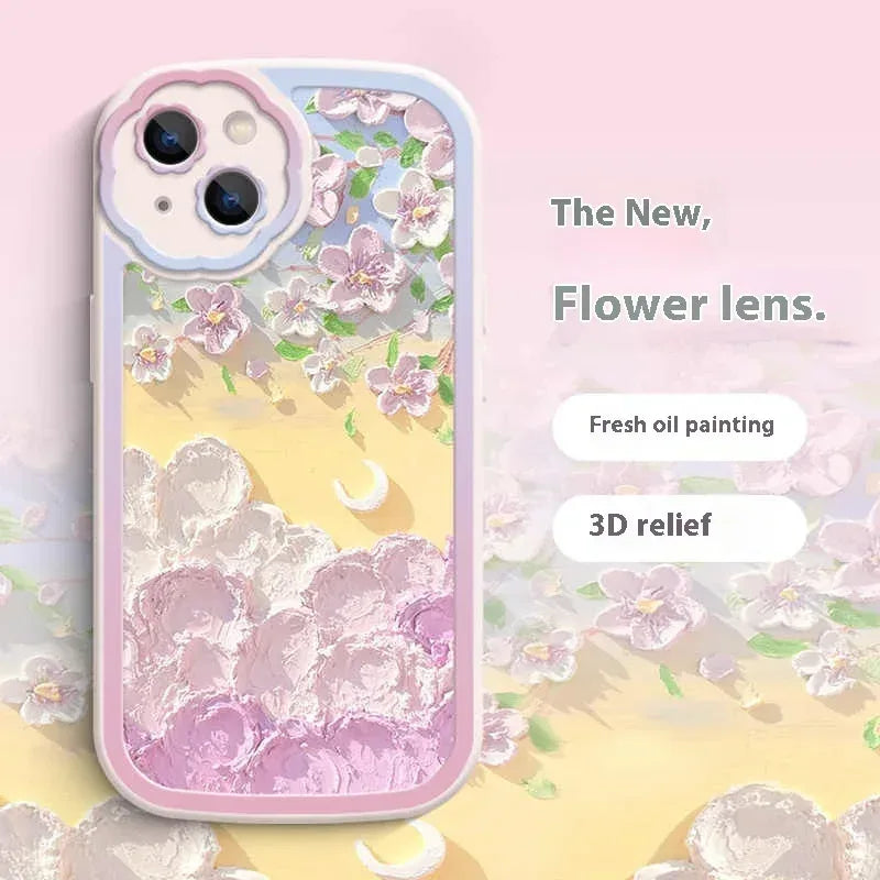 Oil Painting Flower Lens iPhone Case - Viexta