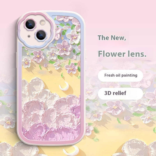 Oil Painting Flower Lens iPhone Case