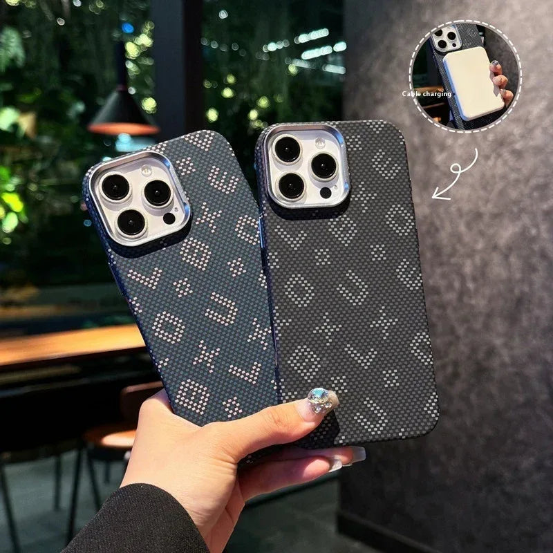 Luminous Carbon Fiber Grain Magnetic iPhone Case - Viexta
