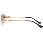 Gold metal oval sunglasses