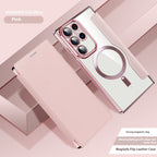 Electroplated Wireless Magnetic Business Flip Samsung Leather Case