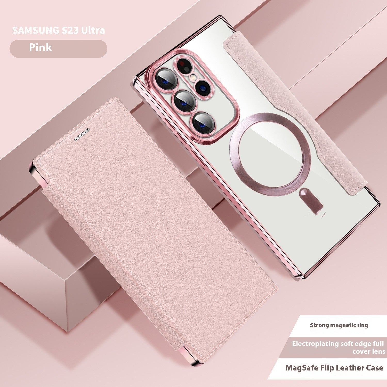 Electroplated Wireless Magnetic Business Flip Samsung Leather Case