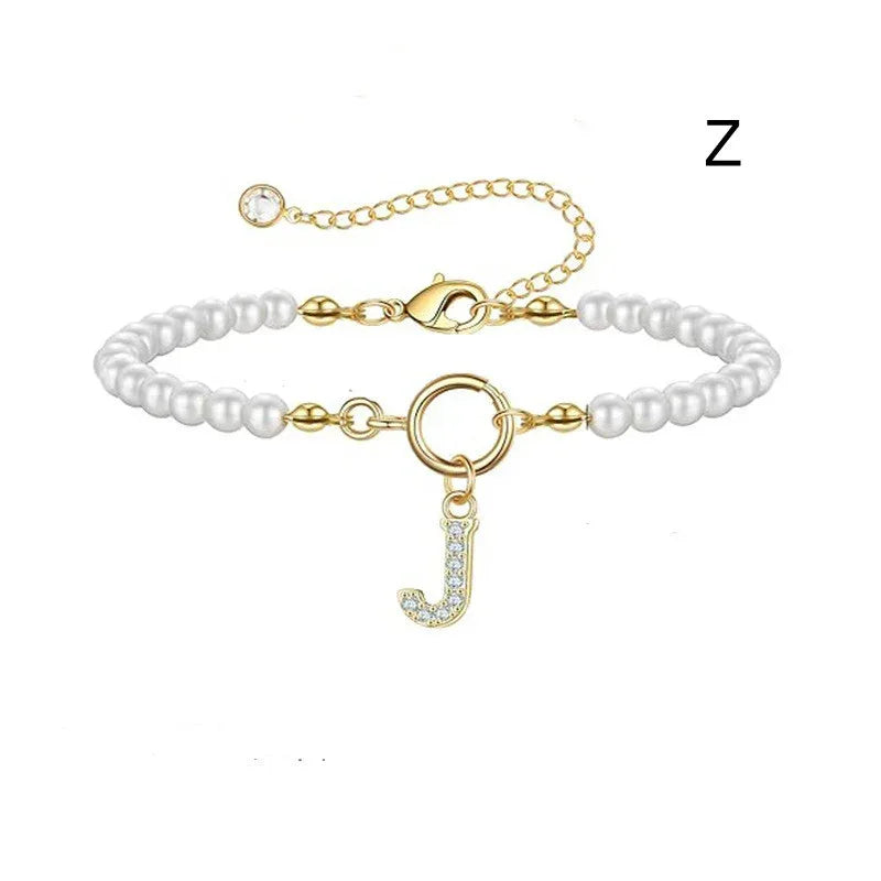 6mm Pearl Bracelet Buckle Letter - Viexta
