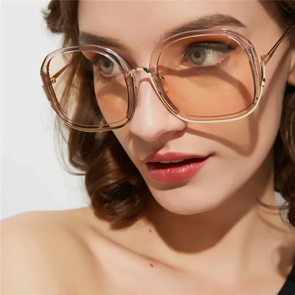Colorful Large Half Frame Sunglasses - Viexta