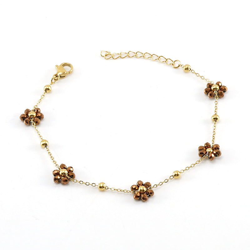 Floral Stainless Steel Bracelet for Women