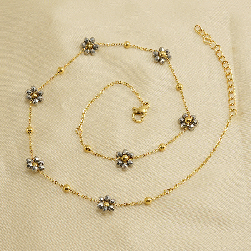Floral Stainless Steel Bracelet for Women
