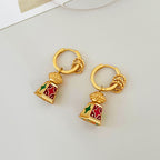Enamel Oil-Drip Earrings for Women