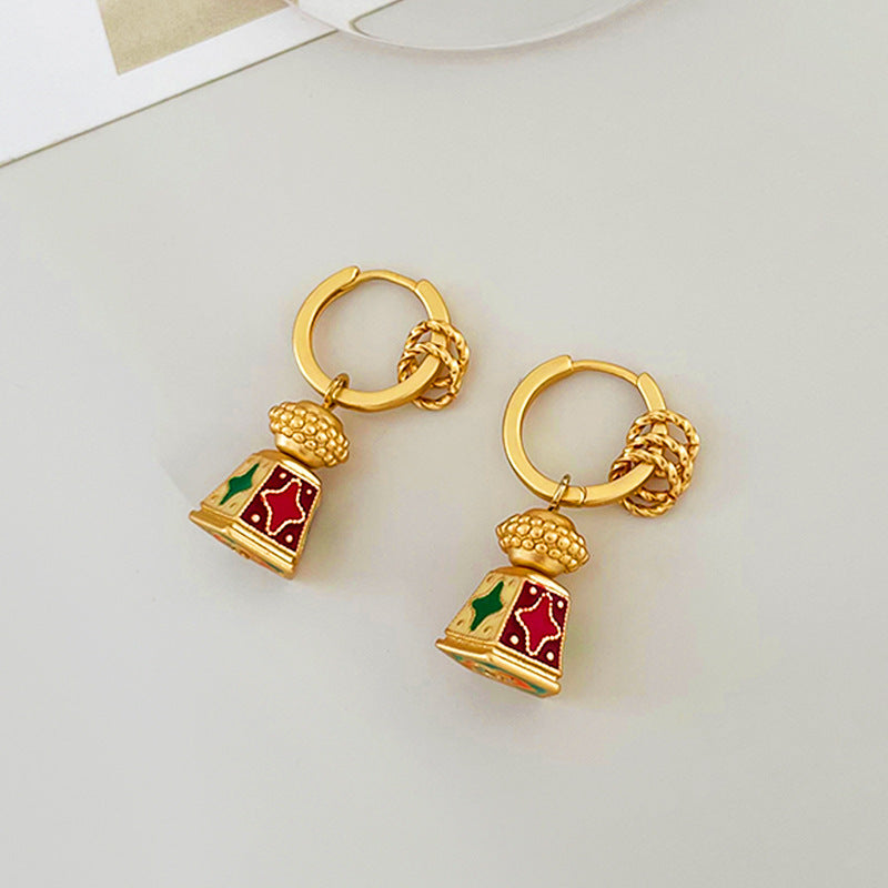 Enamel Oil-Drip Earrings for Women