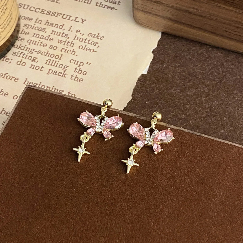 Sweet Butterfly Zircon Earrings - Viexta