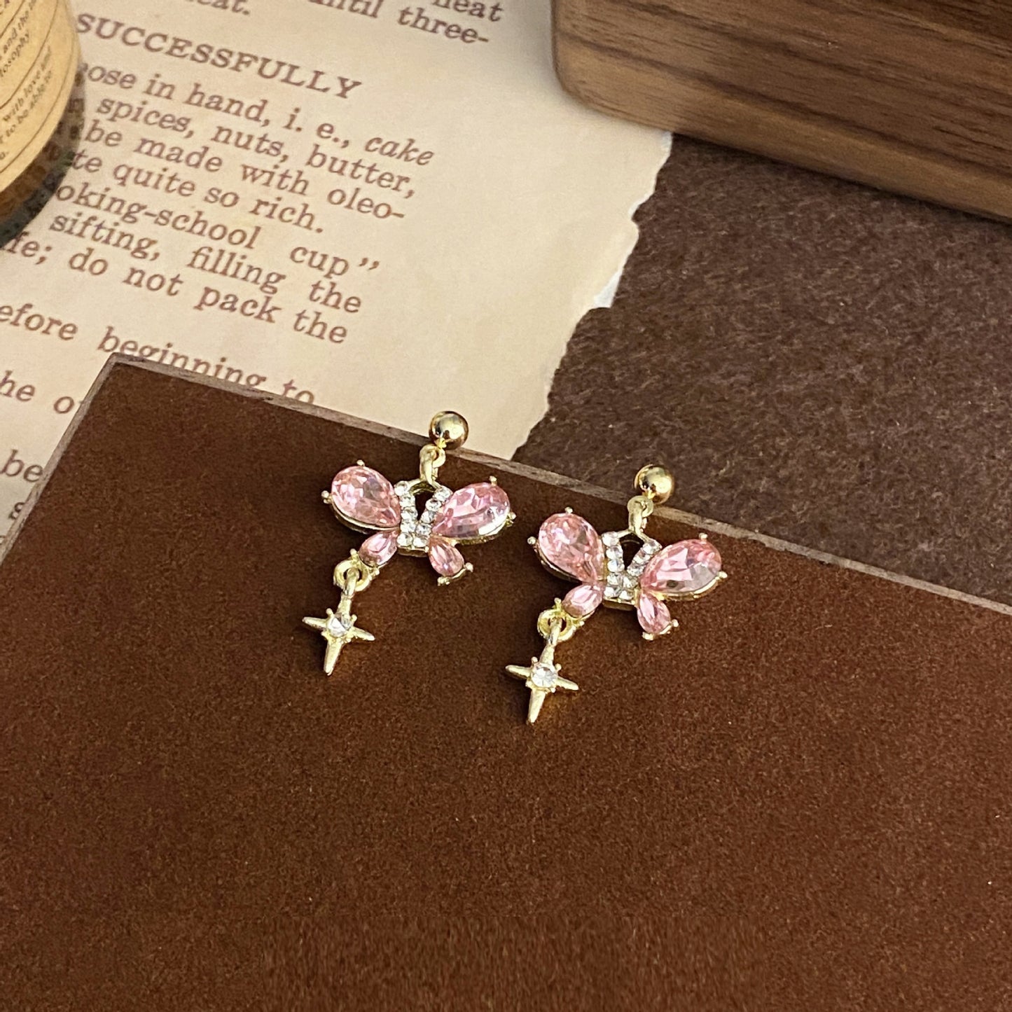 Sweet Butterfly Zircon Earrings