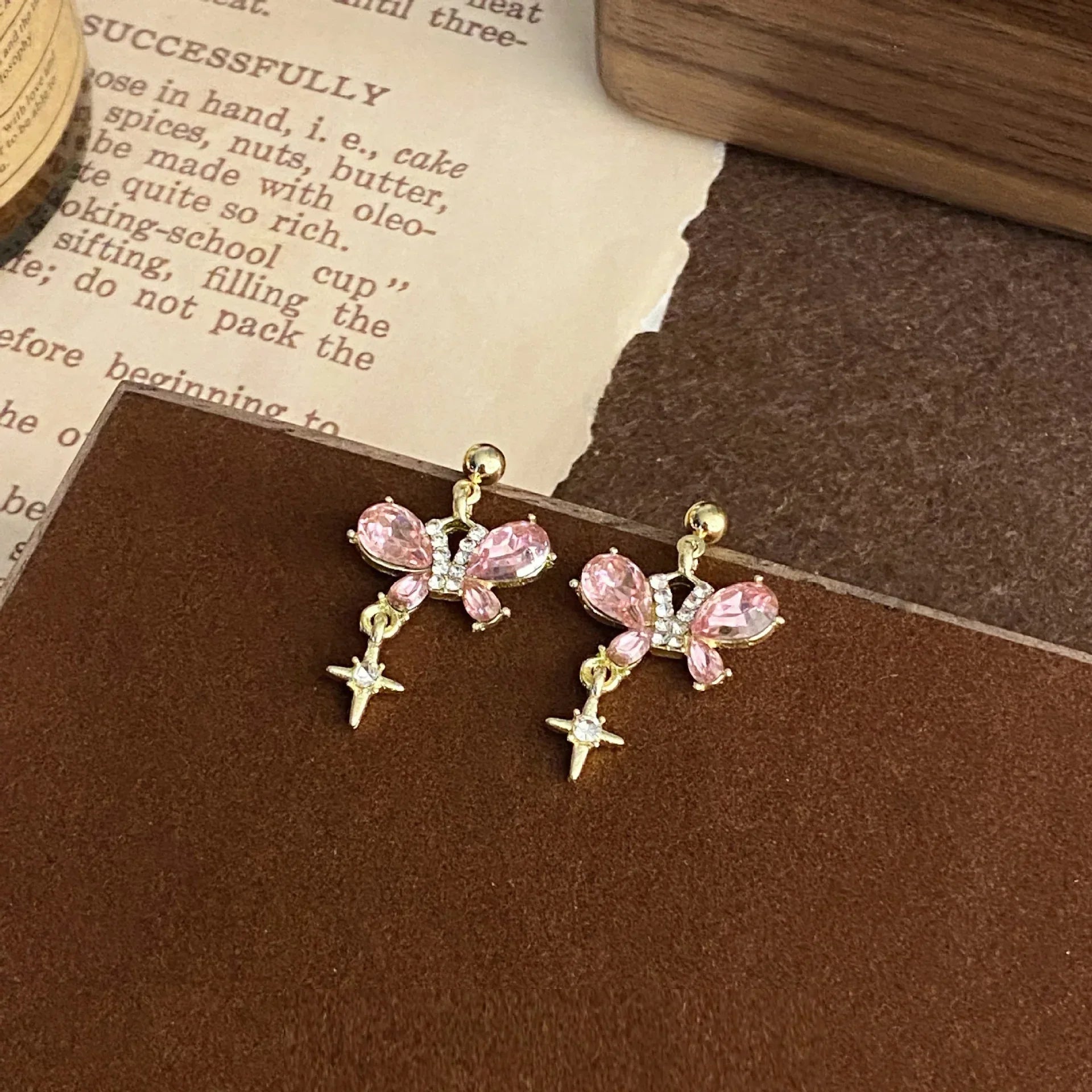 Sweet Butterfly Zircon Earrings - Viexta
