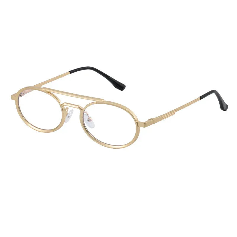 Retro-style Oval-frame Steampunk Sunglasses - Viexta