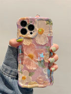 Silicone Drop-resistant Oil Painting Flower iPhone Case - Viexta
