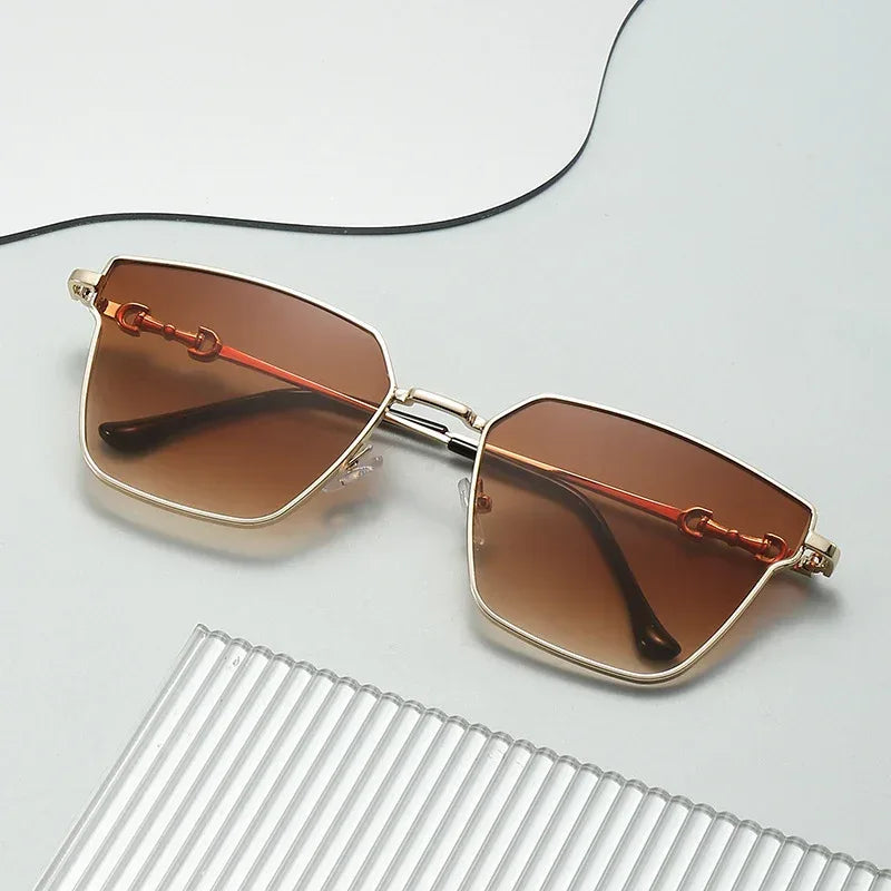 Small Frame Metal Hip Hop Sunglasses - Viexta