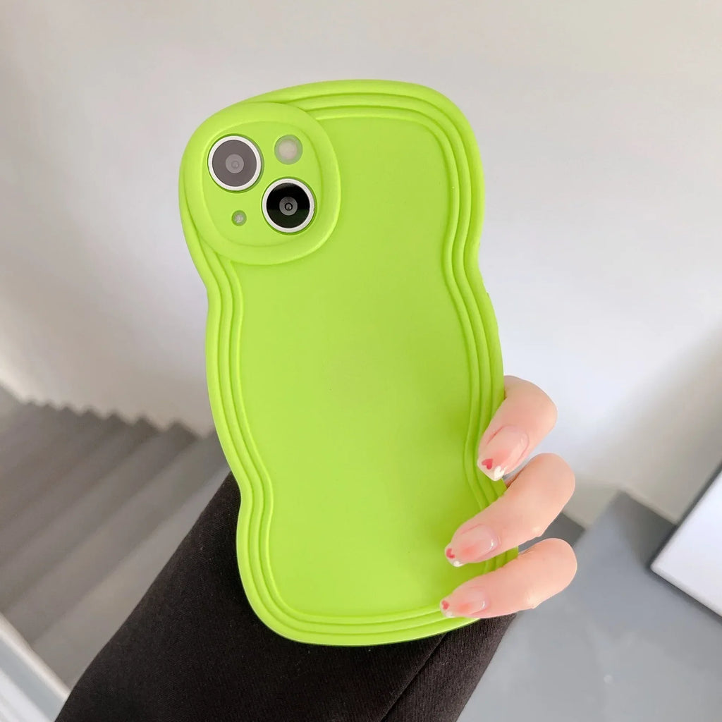 Liquid Solid Color Wavy Edge iPhone Case - Viexta