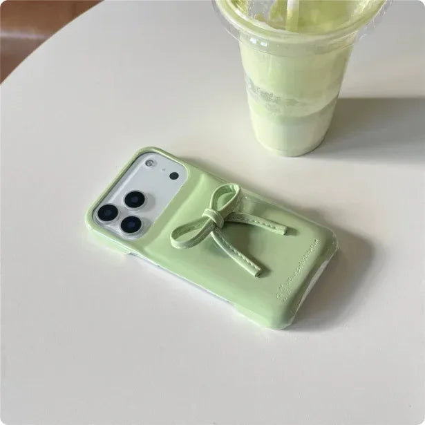 French-style Instagram 3D Solid-color Bow iPhone Case - Viexta